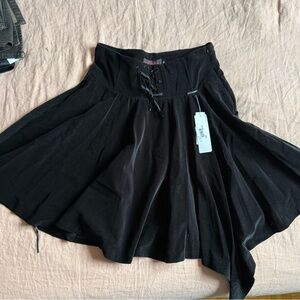 Asymmetrical Velvet Skirt